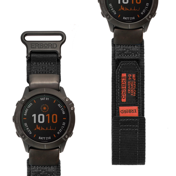 ERBORD MP84 Curea din nylon Quickfit pentru Garmin Fenix 5X/6X/6X PRO/7X (mărime M/L)