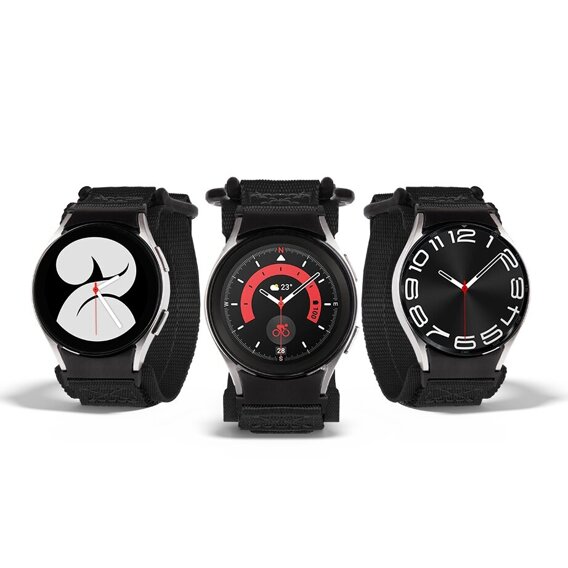 ERBORD MP84 curea de nailon pentru Samsung Galaxy Watch 4/5/6 40/42/43/44/45/46/47MM, negru