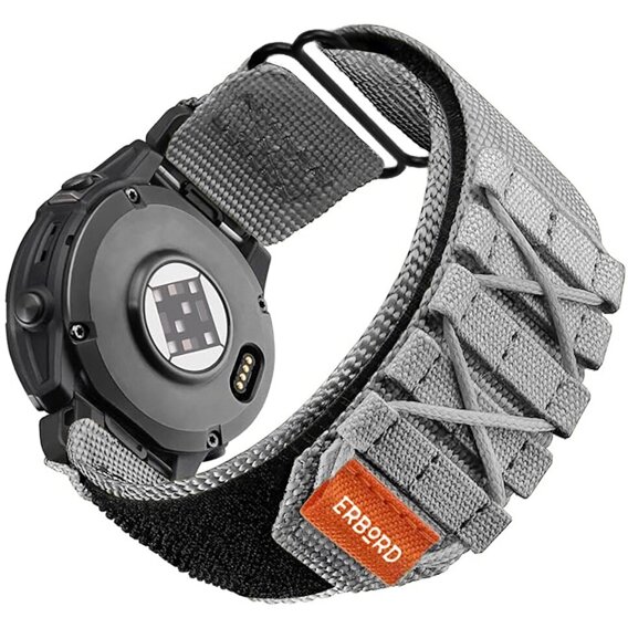 ERBORD Quickfit curea din nylon pentru Garmin Fenix 5/6/6 PRO/7, gri