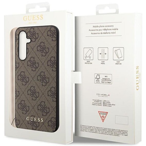 GUESS Huse pentru Samsung Galaxy S23 FE, 4G Charms Collection Hardcase, maro