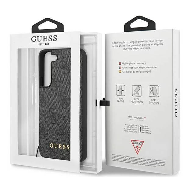 GUESS Huse pentru Samsung Galaxy S23+ Plus, 4G Charms Collection Hardcase, gri