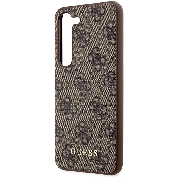 GUESS Huse pentru Samsung Galaxy S24+ Plus, 4G Metal Gold Logo, maro