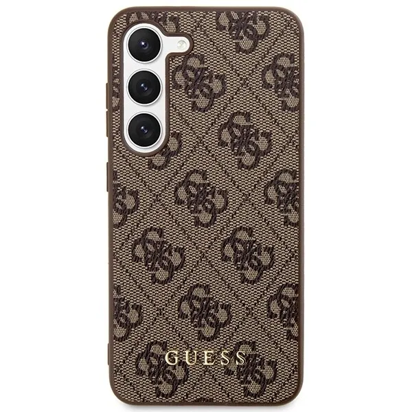 GUESS Huse pentru Samsung Galaxy S24+ Plus, 4G Metal Gold Logo, maro