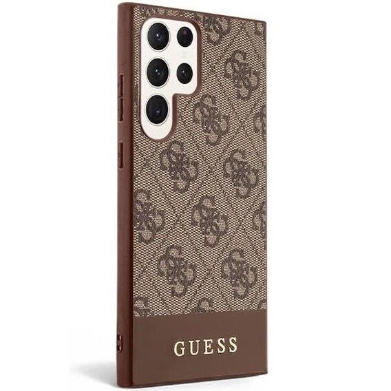 GUESS Huse pentru Samsung Galaxy S24 Ultra, 4G Bottom Stripe, maro