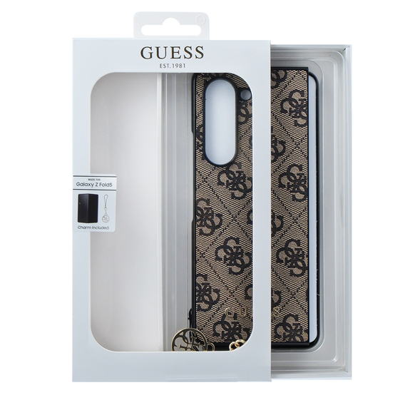 GUESS Huse pentru Samsung Galaxy Z Fold 5, 4G Charms Collection Hardcase, maro