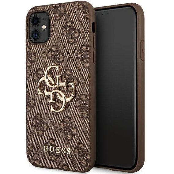 GUESS Huse pentru iPhone 11, 4G Big Metal Logo, maro