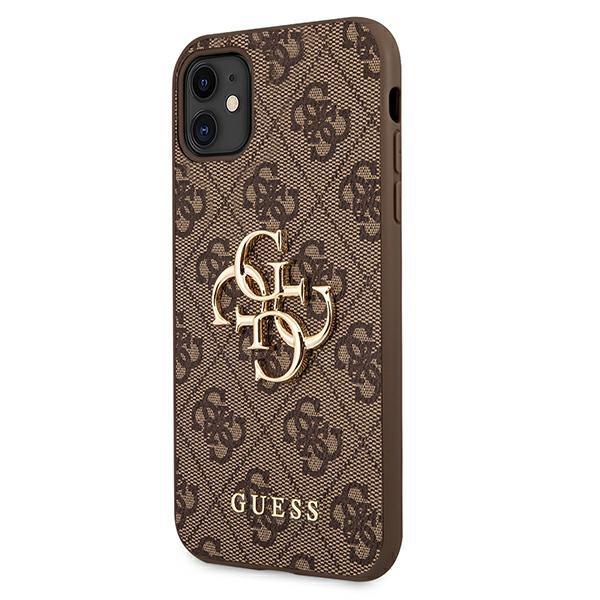 GUESS Huse pentru iPhone 11, 4G Big Metal Logo, maro