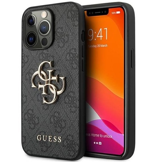 GUESS Huse pentru iPhone 13 / 13 Pro, 4G Big Metal Logo, gri