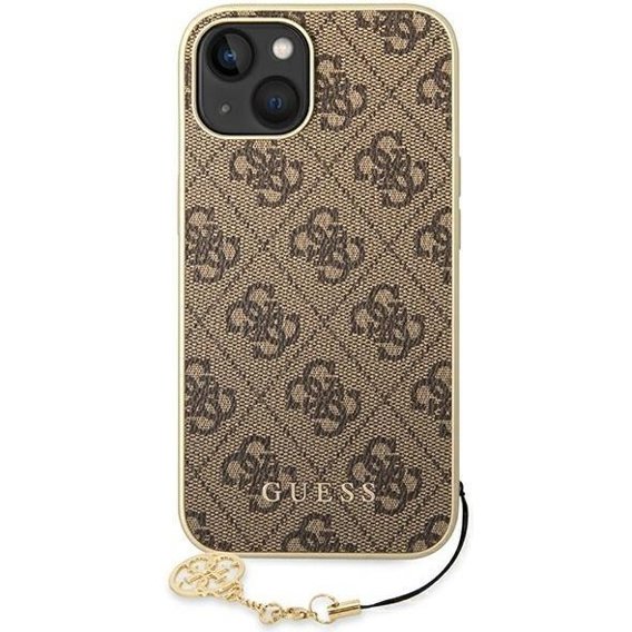 GUESS Huse pentru iPhone 14, 4G Charms Collection Hardcase, maro