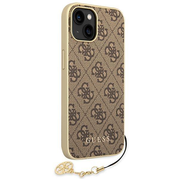 GUESS Huse pentru iPhone 14, 4G Charms Collection Hardcase, maro