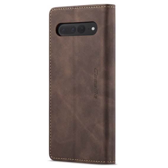 Husa CASEME pentru Google Pixel 7 Pro, Leather Wallet Case, maro