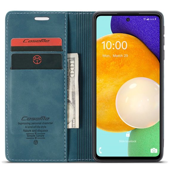 Husa CASEME pentru Samsung Galaxy A53 5G, Leather Wallet Case, verde