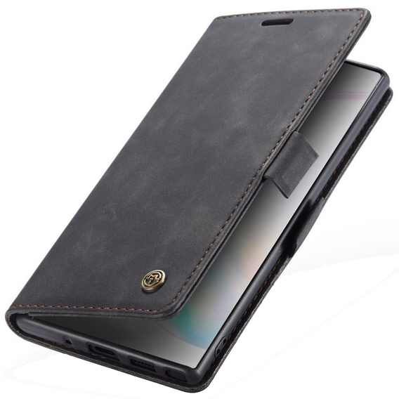 Husa CASEME pentru Samsung Galaxy Note 10 Plus/5G, Leather Wallet Case, negru