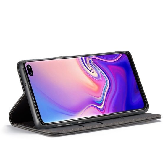 Husa CASEME pentru Samsung Galaxy S10, Leather Wallet Case, negru