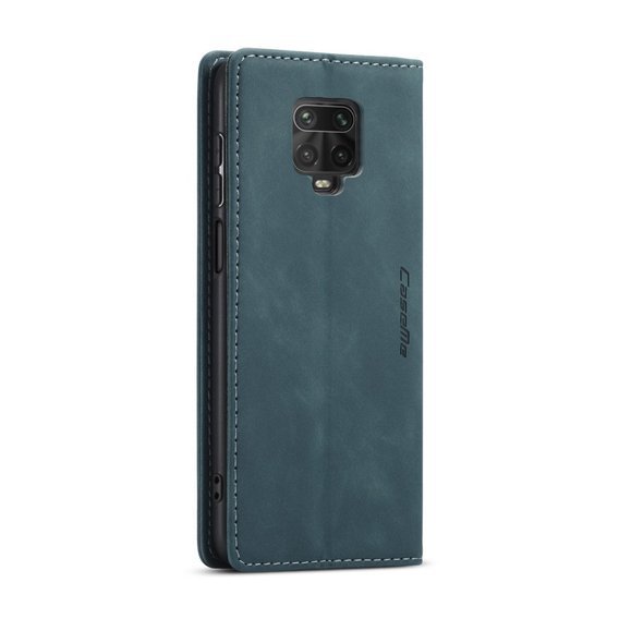 Husa CASEME pentru Xiaomi do Redmi Note 9s / 9 Pro, Leather Wallet Case, albastru