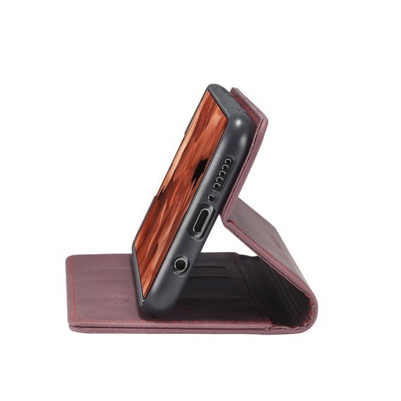 Husa CASEME pentru Xiaomi do Redmi Note 9s / 9 Pro, Leather Wallet Case, maroon