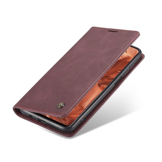 Husa CASEME pentru Xiaomi do Redmi Note 9s / 9 Pro, Leather Wallet Case, maroon