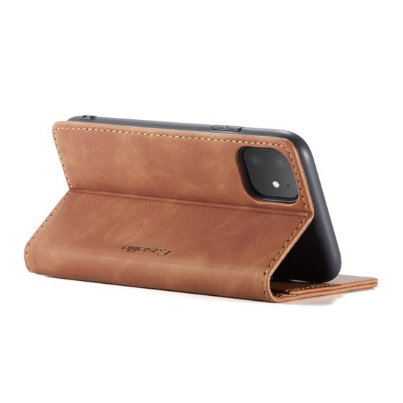 Husa CASEME pentru iPhone 11, Leather Wallet Case, verde