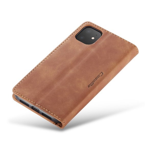 Husa CASEME pentru iPhone 11, Leather Wallet Case, verde