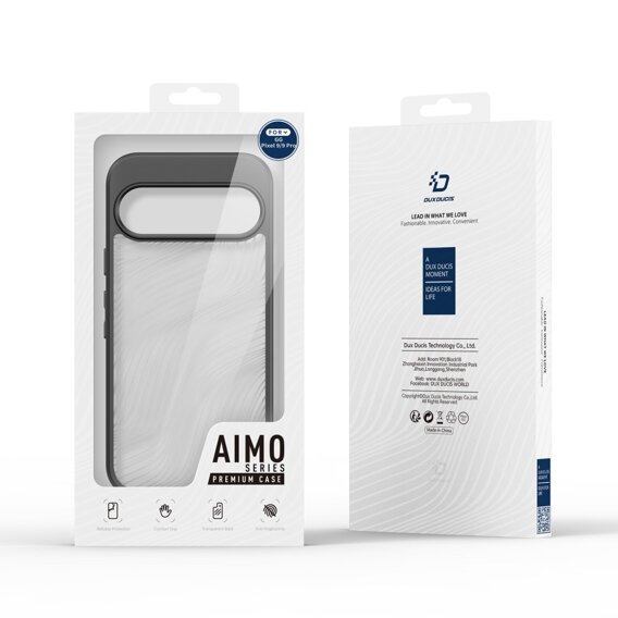 Husa DuxDucis pentru Google Pixel 9 / Google Pixel 9 Pro, Aimo case, transparent / negru