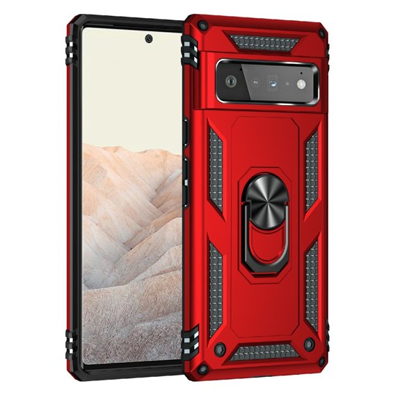 Husă blindată pentru Google Pixel 6 Pro, Nox Case Ring, roșu