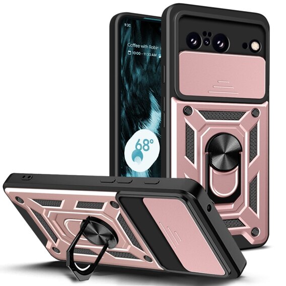 Husă blindată pentru Google Pixel 8, CamShield Slide, roz rose gold