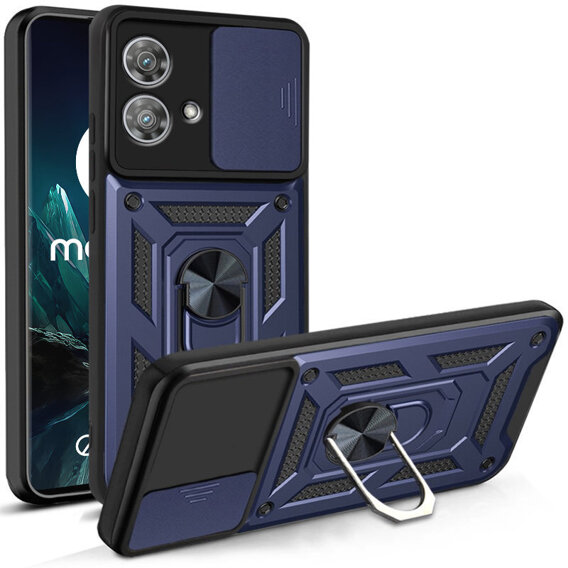 Husă blindată pentru Motorola Edge 40 Neo, CamShield Slide, albastru