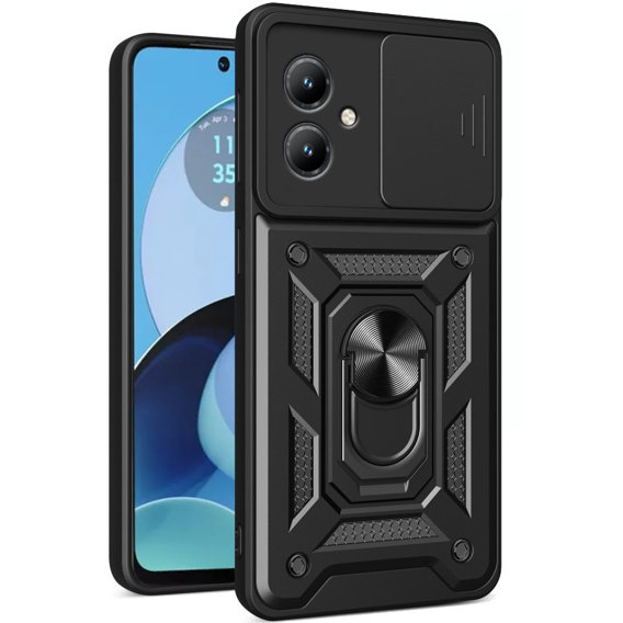 Husă blindată pentru Motorola Moto G14, CamShield Slide, negru