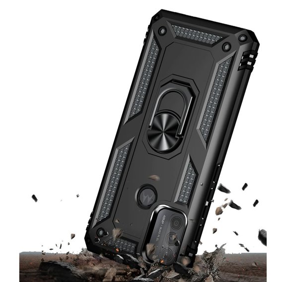 Husă blindată pentru Motorola Moto G50, Nox Case Ring, negru