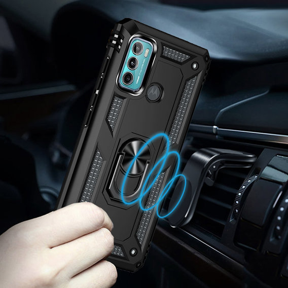 Husă blindată pentru Motorola Moto G60, Nox Case Ring, negru