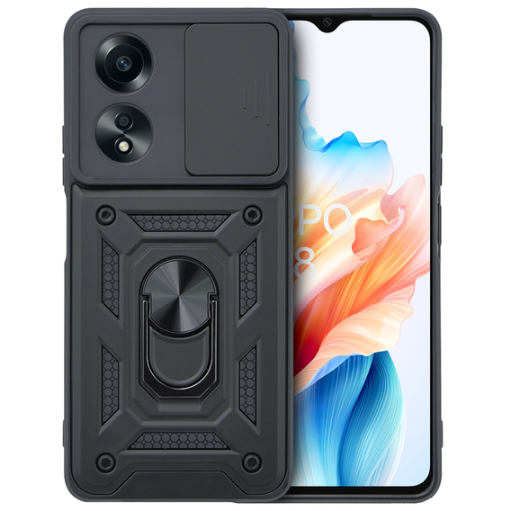 Husă blindată pentru Oppo A38 4G / Oppo A18 4G, CamShield Slide, negru