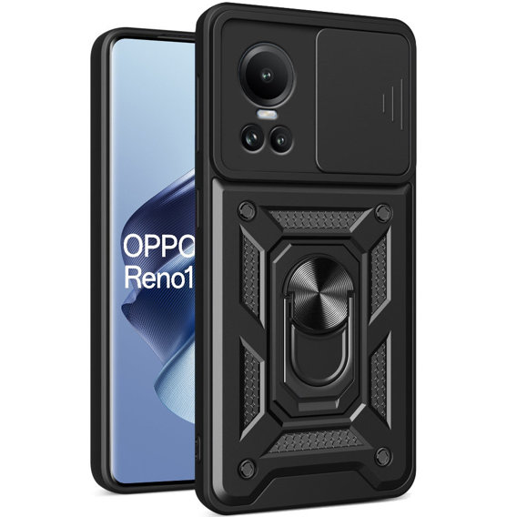 Husă blindată pentru Oppo Reno 10 / 10 Pro, CamShield Slide, negru