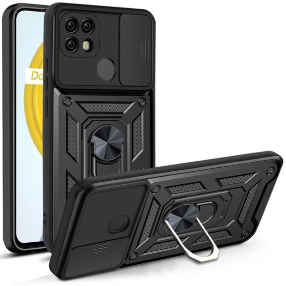 Husă blindată pentru Realme C21, CamShield Slide, negru