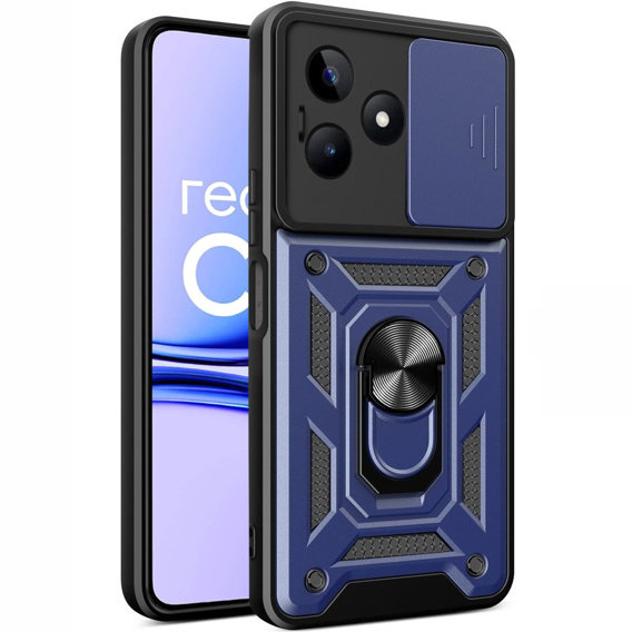 Husă blindată pentru Realme C53 4G, CamShield Slide, albastru