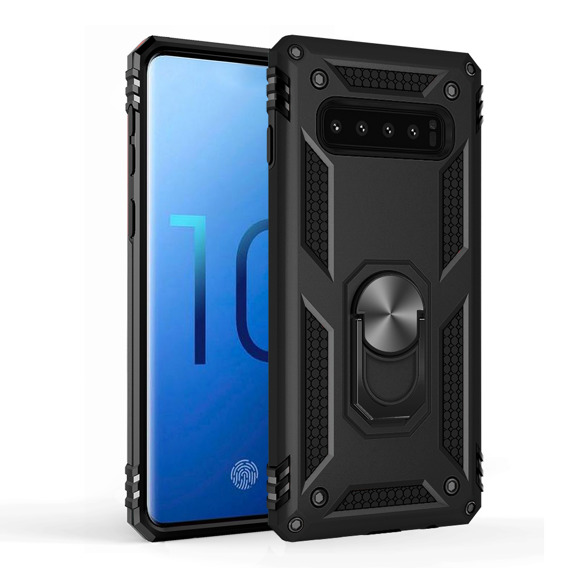 Husă blindată pentru Samsung Galaxy S10, Nox Case Ring, negru