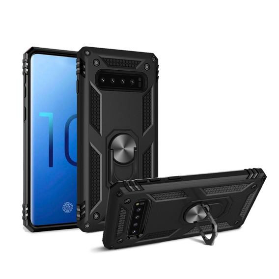 Husă blindată pentru Samsung Galaxy S10, Nox Case Ring, negru