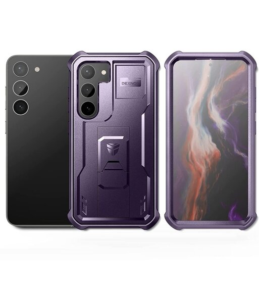 Husă blindată pentru Samsung Galaxy S23, Dexnor Full Body (Two Frames), violet