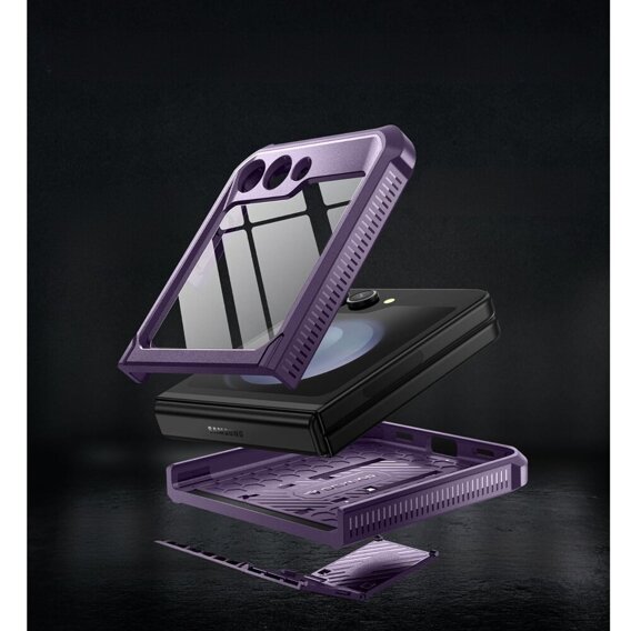 Husa blindată pentru Samsung Galaxy Z Flip 5 5G, Dexnor Clip Holder, violet