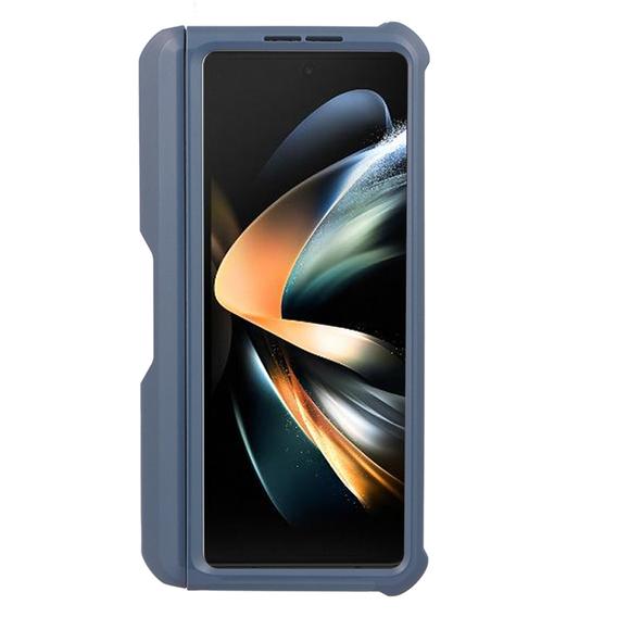 Husă blindată pentru Samsung Galaxy Z Fold 3 5G, Dexnor Full Body S-Pen Slot, albastru închis