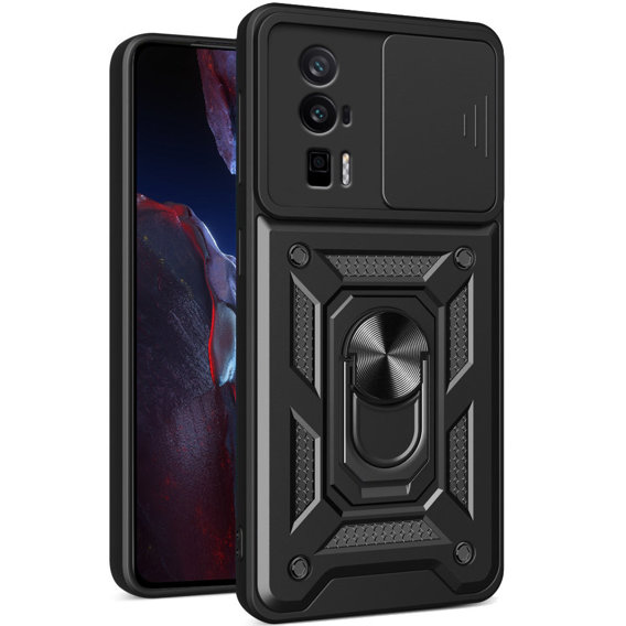 Husă blindată pentru Xiaomi Poco F5 Pro, CamShield Slide, negru