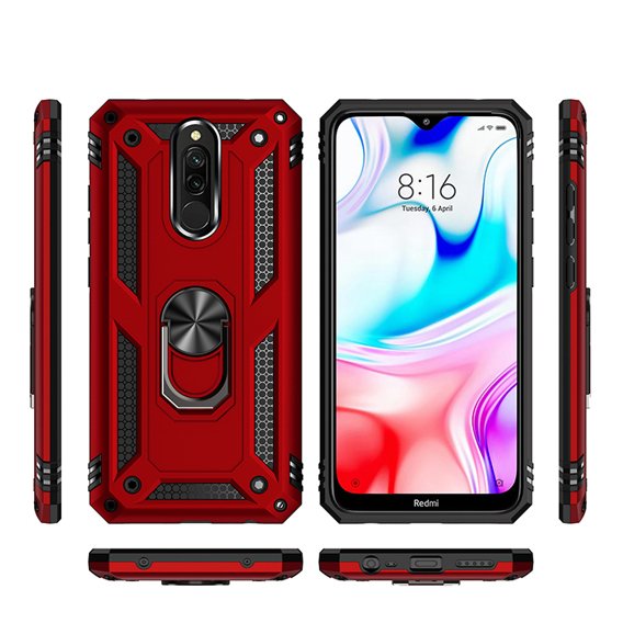 Husă blindată pentru Xiaomi Redmi 8 / 8A, Nox Case Ring, roșu