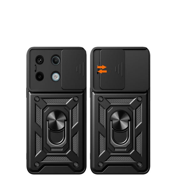 Husă blindată pentru Xiaomi Redmi Note 13 Pro 5G, CamShield Slide, negru