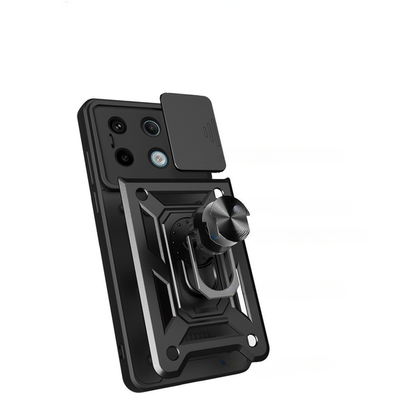 Husă blindată pentru Xiaomi Redmi Note 13 Pro 5G, CamShield Slide, negru