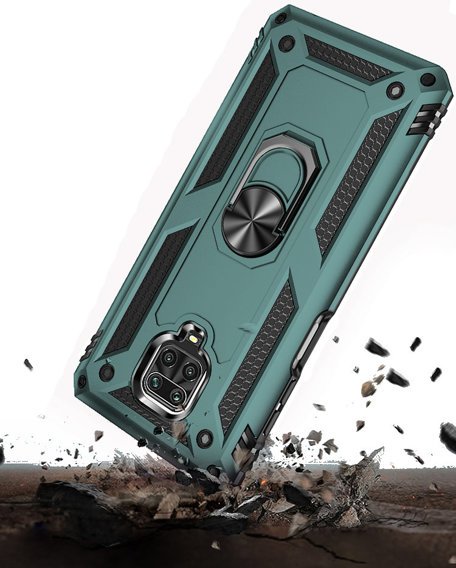 Husă blindată pentru Xiaomi Redmi Note 9S / 9 Pro, Nox Case Ring, verde