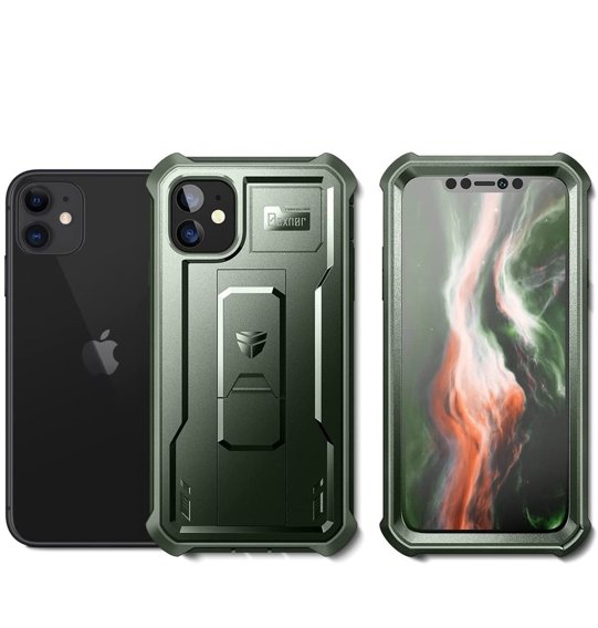 Husă blindată pentru iPhone 11, Dexnor Full Body, verde