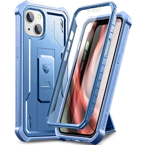 Husă blindată pentru iPhone 13 / 14, Dexnor Full Body, albastru