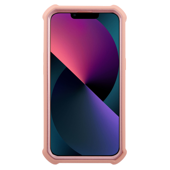 Husă blindată pentru iPhone 13 / 14, Dexnor Full Body, roz rose gold