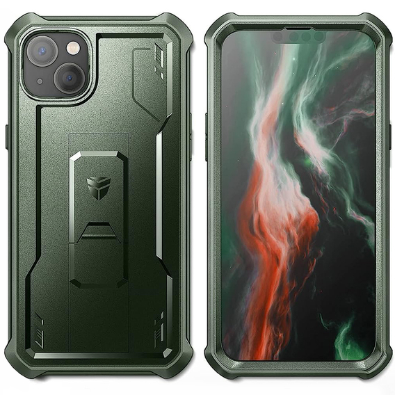 Husă blindată pentru iPhone 13 / 14, Dexnor Full Body, verde