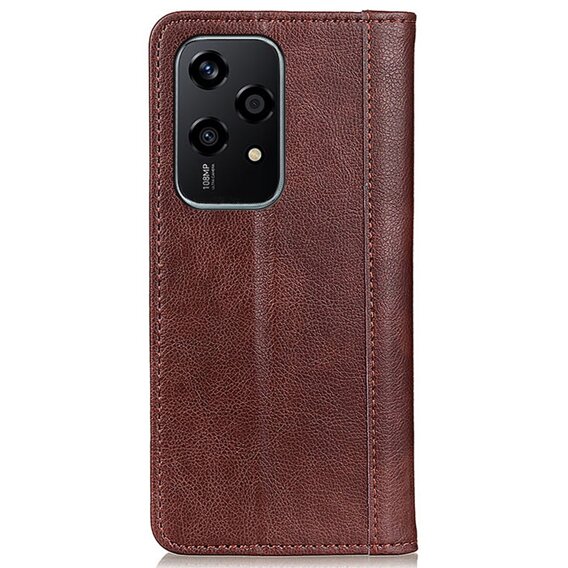 Husa cu clapetă pentru Honor 200 Lite, Split Leather, maro