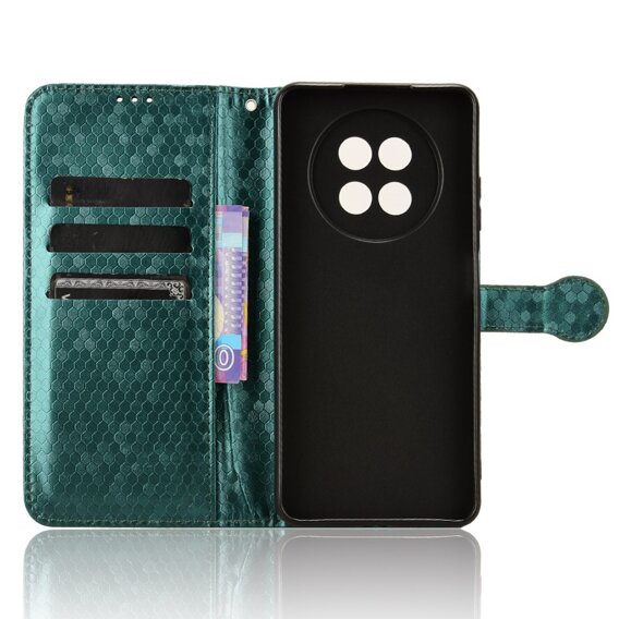 Husa cu clapetă pentru Realme 12, Wallet Rhombus, verde